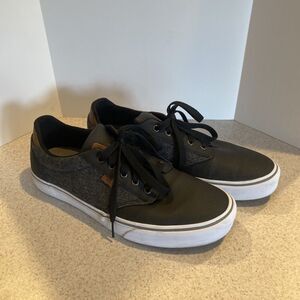 Vans Atwood Black Daschund Mens Canvas Casual Shoes Sneaker Grey Brown Size 11.5